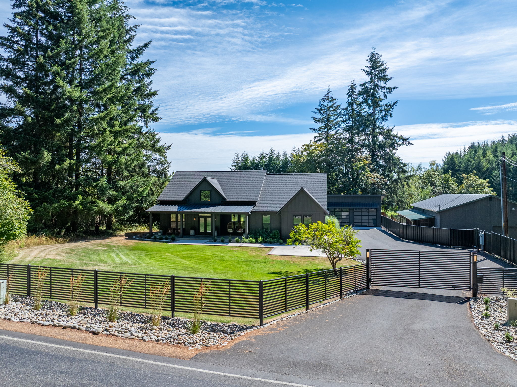 Custom gated entry at 160 Devereese Road